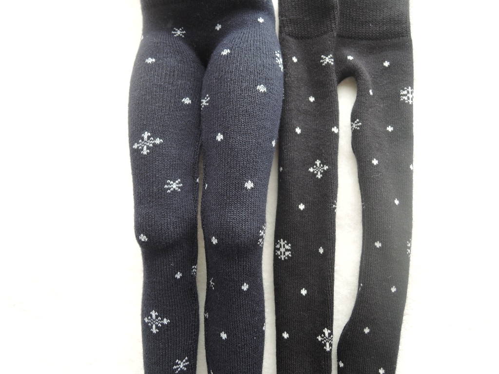 DD系サイズ タイツ スノーフレーク 濃紺/黒 tights for DD/smartdoll snowflake navy/black DDDy着用可能