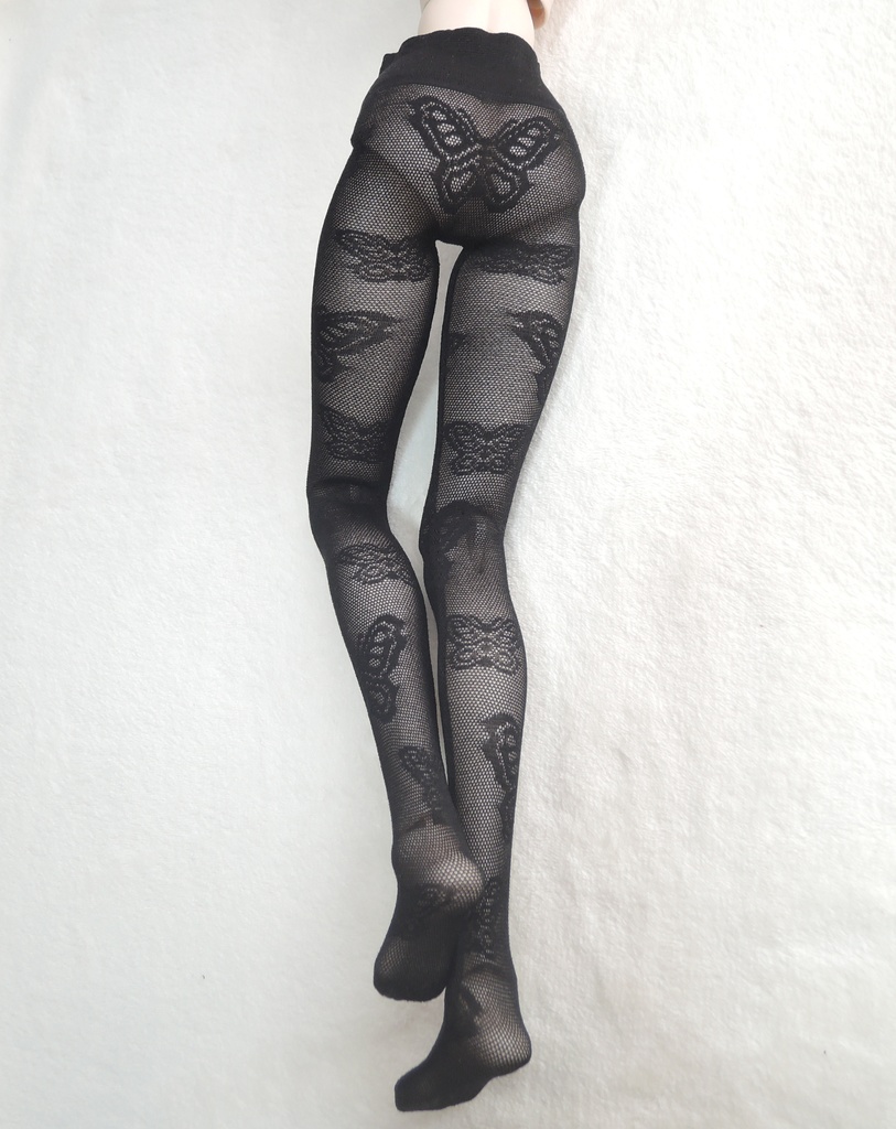 DD系サイズ ハイゲージタイツ シースルーバタフライ ブラック DDDy着用可
