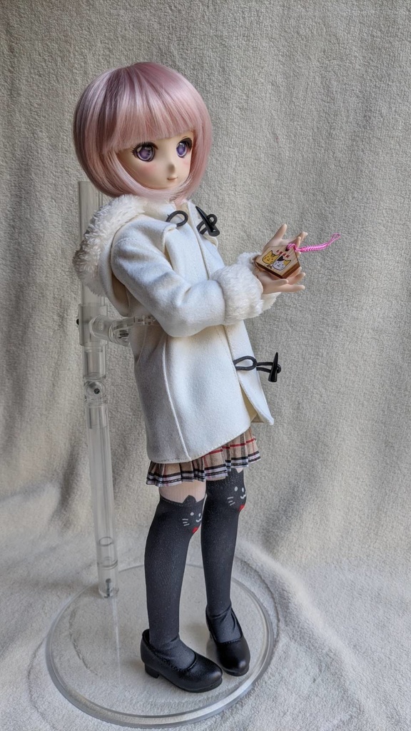 ドール用絵馬 うさぎさん・白猫とボール・茶トラ&三毛 小さいドールから大きいドールまで楽しめるミニチュア絵馬