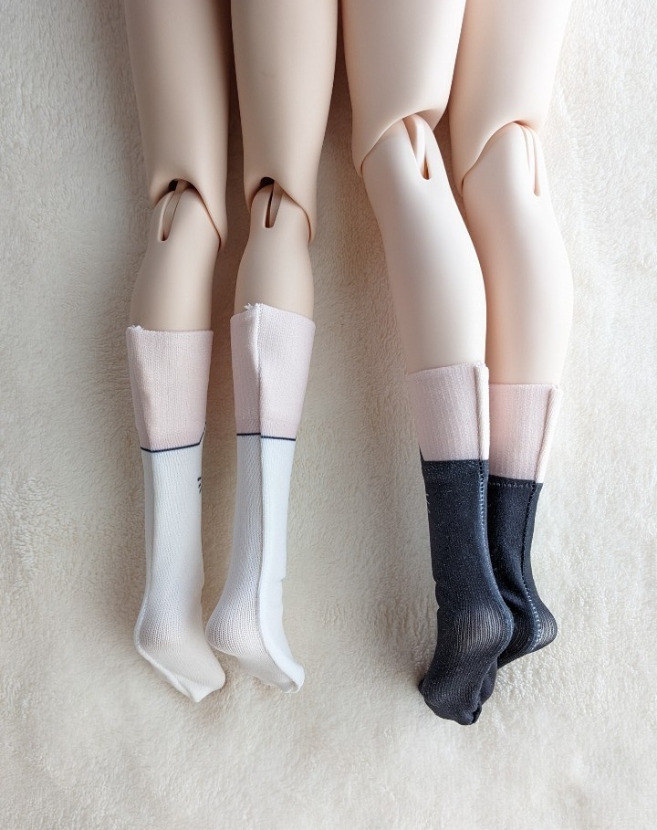 再販 1/3ドール用ショートソックス オリジナルプリント 黒猫