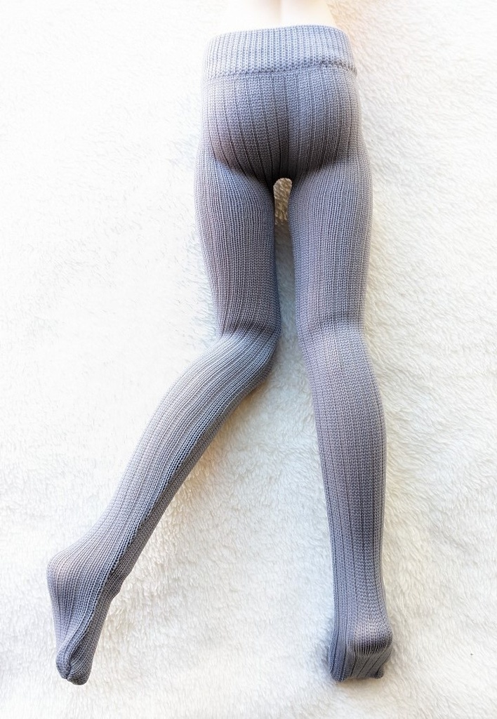 MDD系サイズ タイツ リブニット グレー