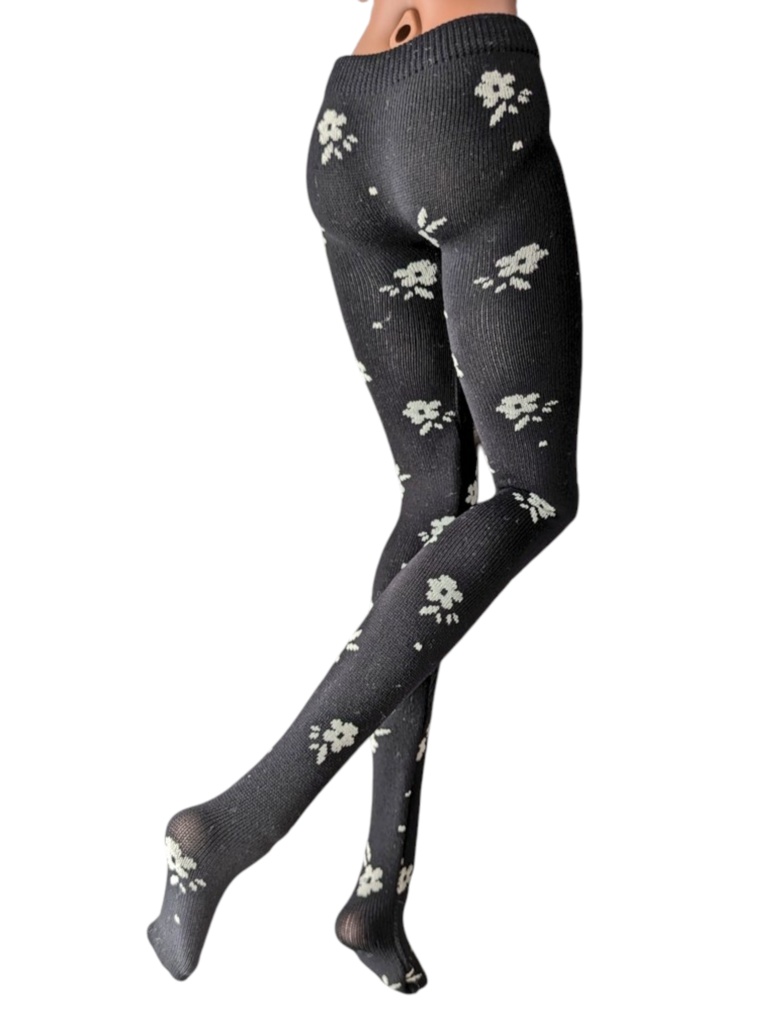 DD系サイズ タイツ ミニフラワー ブラック・ホワイト DDDY・スマートドール着用可能