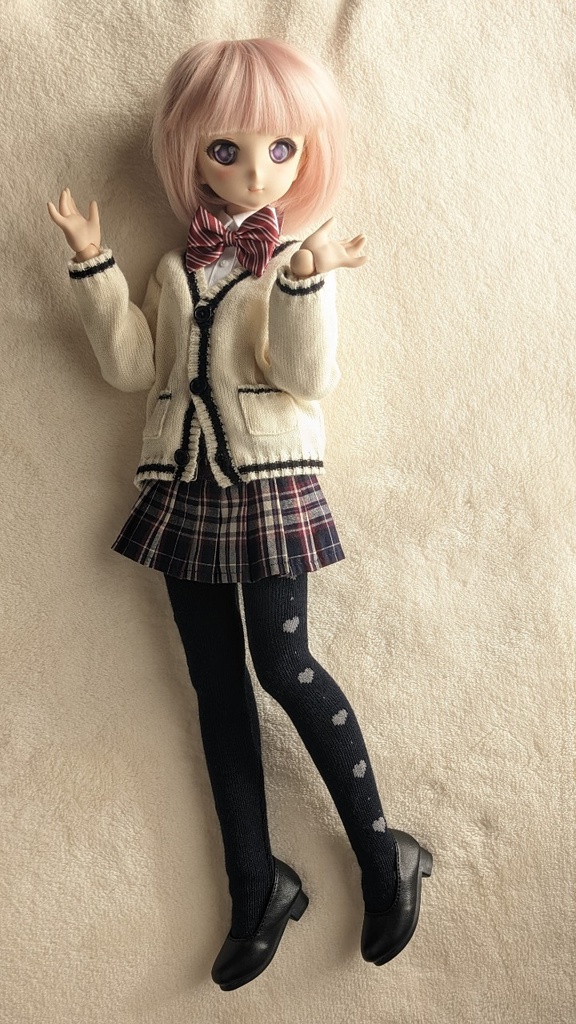 DDP系サイズ タイツ サイドミニハート ネイビー