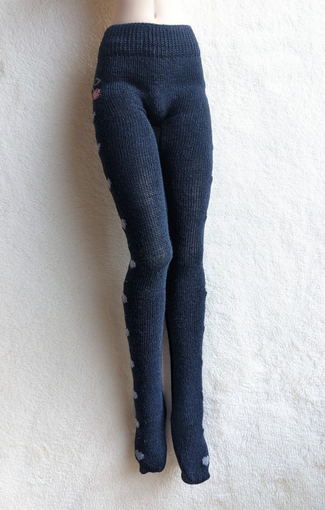 DDP系サイズ タイツ サイドミニハート ネイビー