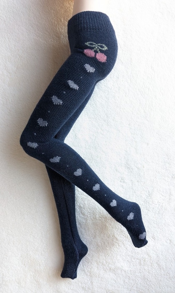 DDP系サイズ タイツ サイドミニハート ネイビー