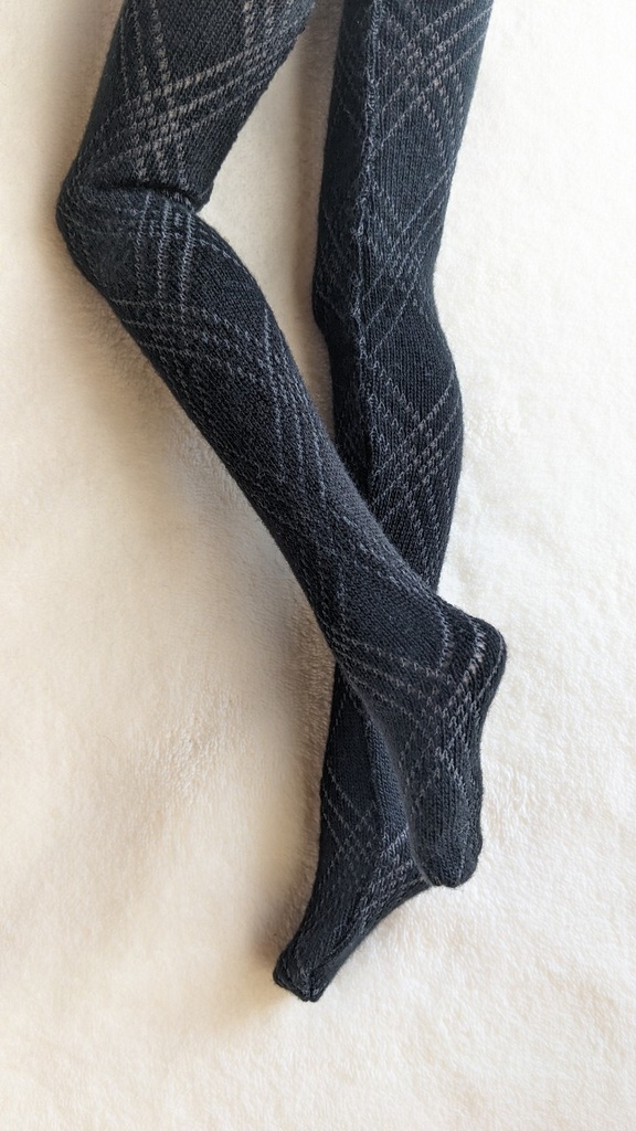 last1 DDP系サイズ タイツ ビッグクロスダイヤ ブラック・グレー