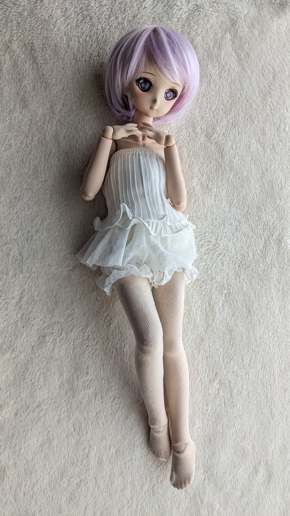 last1 MDD系サイズ ハイゲージタイツ フラワーレース クリームホワイト