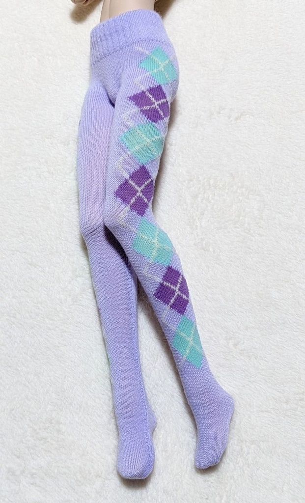 last1 DDP系サイズ タイツ サイドアーガイル ライラック・紫・緑