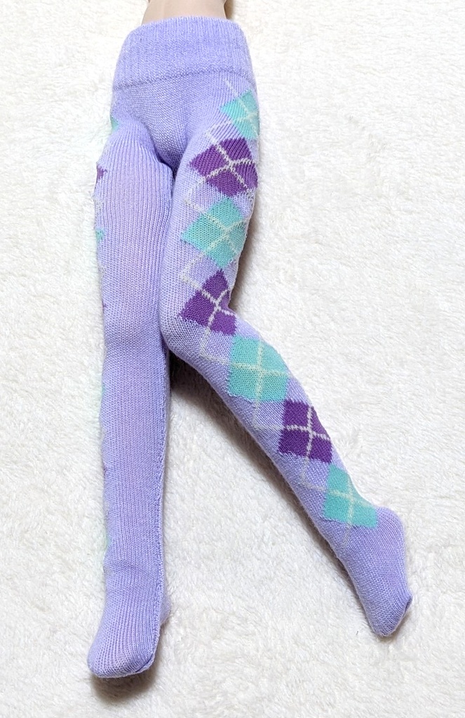 last1 MDD系サイズ タイツ サイドアーガイル ライラック・紫・緑