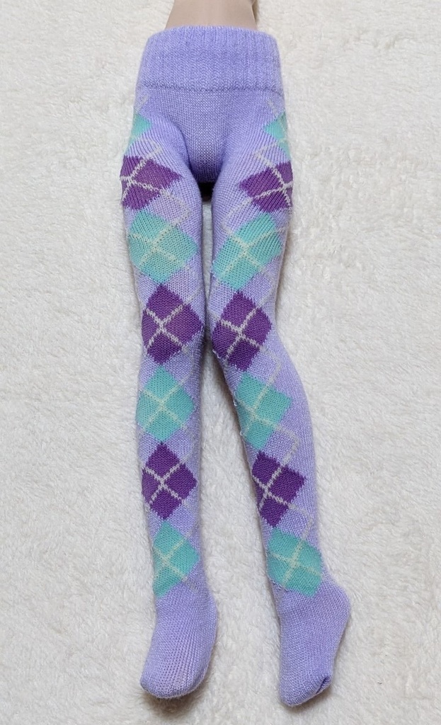 last1 MDD系サイズ タイツ サイドアーガイル ライラック・紫・緑