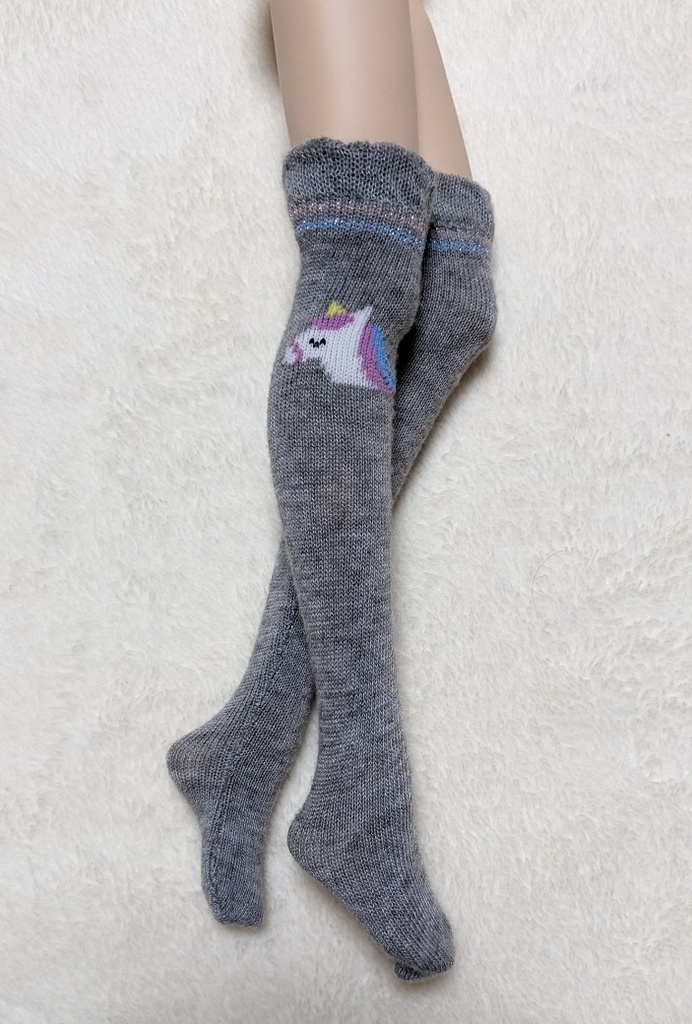 1/3フリーサイズ ニーソックス ユニコーン グレー MDD,DDP,DDなどに着せられるソックス