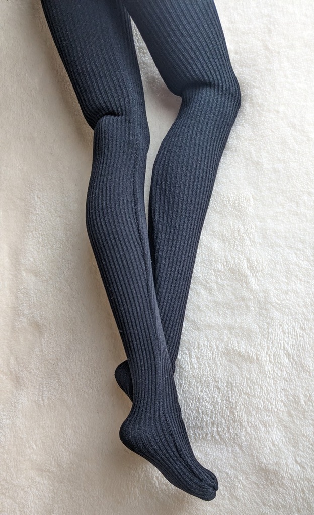 DD系サイズ ハイゲージタイツ リブニット ブラック DDDY・スマートドール着用可