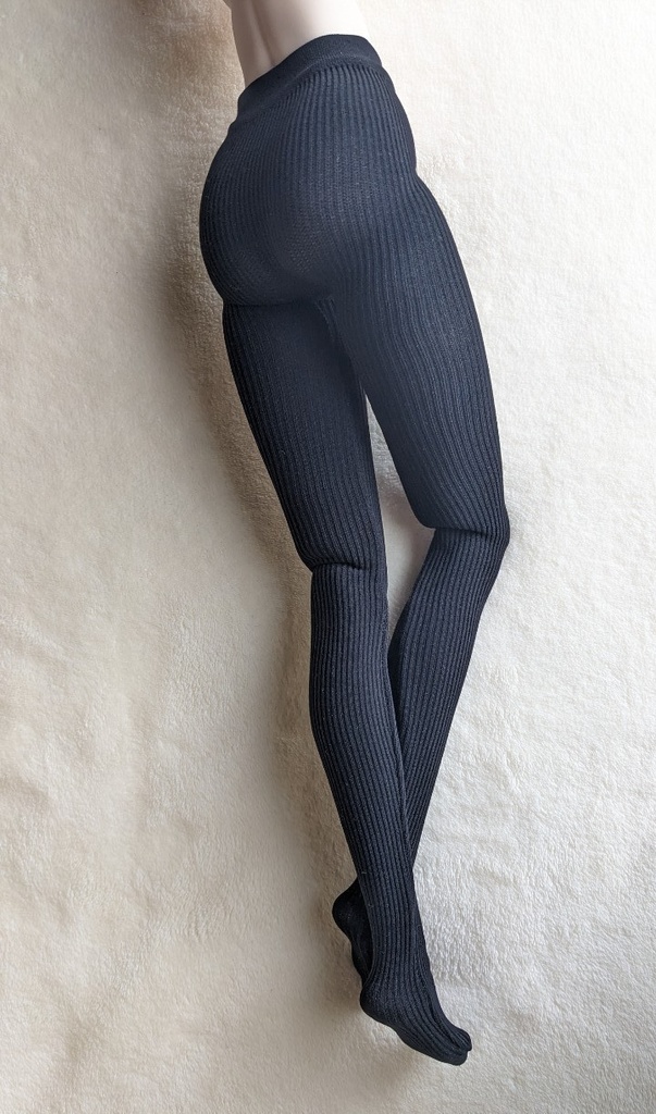 DD系サイズ ハイゲージタイツ リブニット ブラック DDDY・スマートドール着用可
