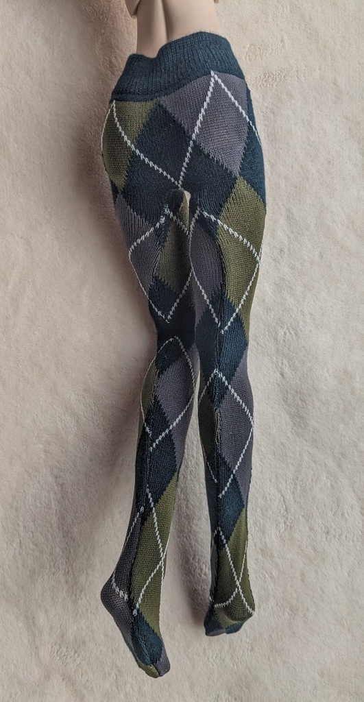last1 DDP系サイズ タイツ ミディアムアーガイル 深緑・灰・緑