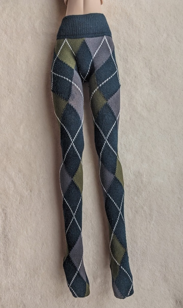 last1 DDP系サイズ タイツ ミディアムアーガイル 深緑・灰・緑
