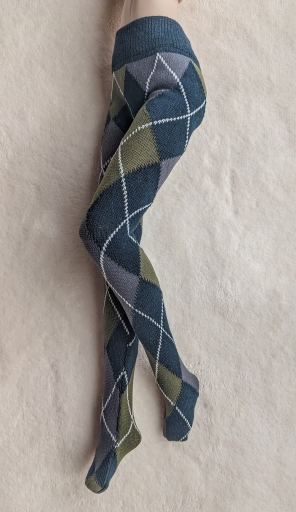 last1 DDP系サイズ タイツ ミディアムアーガイル 深緑・灰・緑