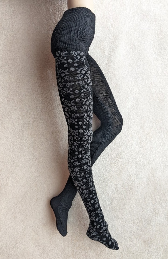 DD系サイズ タイツ サイドアシメダマスク 黒・灰 DDDy・スマートドール対応