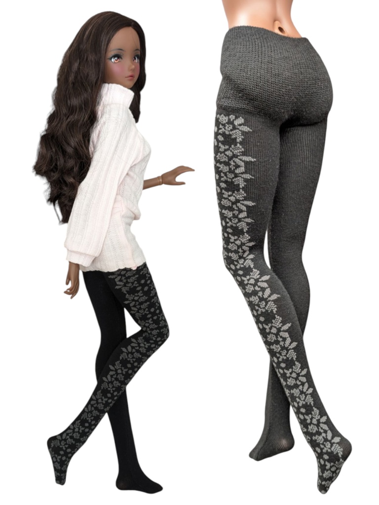 DD系サイズ タイツ サイドアシメダマスク 黒・灰 DDDy・スマートドール対応