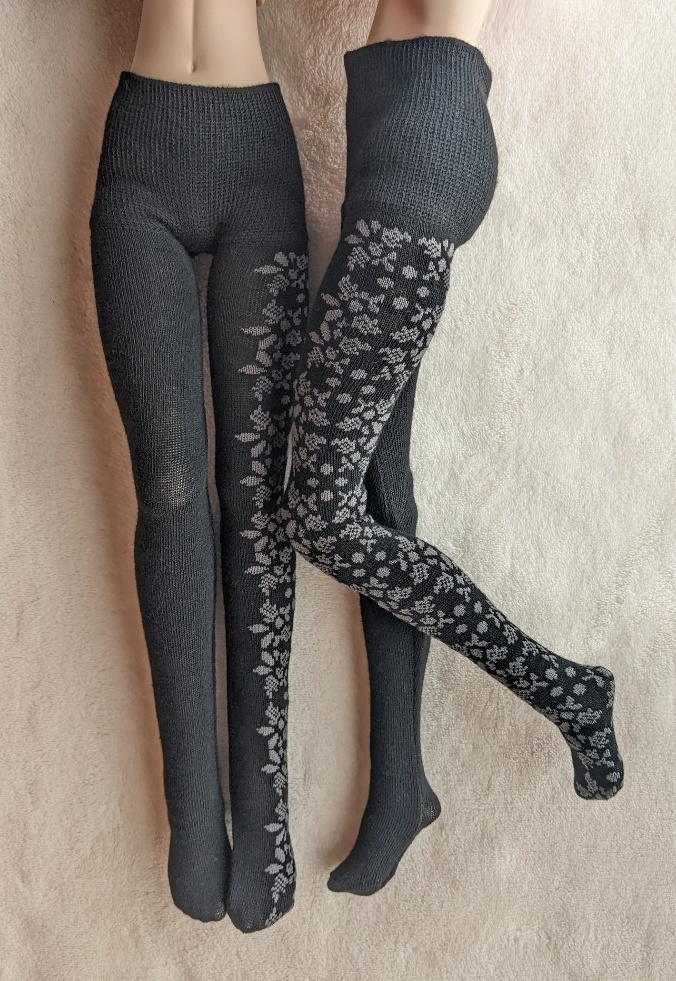 DDP系サイズ タイツ サイドアシメダマスク 黒・灰