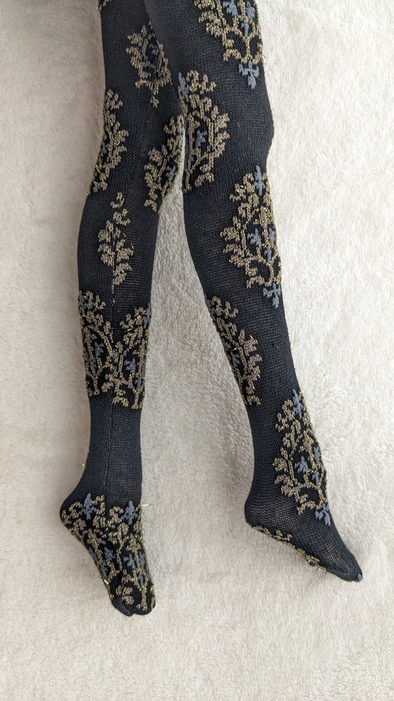 last1 DDP系サイズ タイツ エンボスブローチ 黒・金