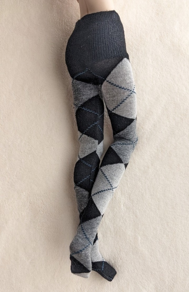 DDP系サイズ タイツ ビッグアーガイル 黒・灰・青