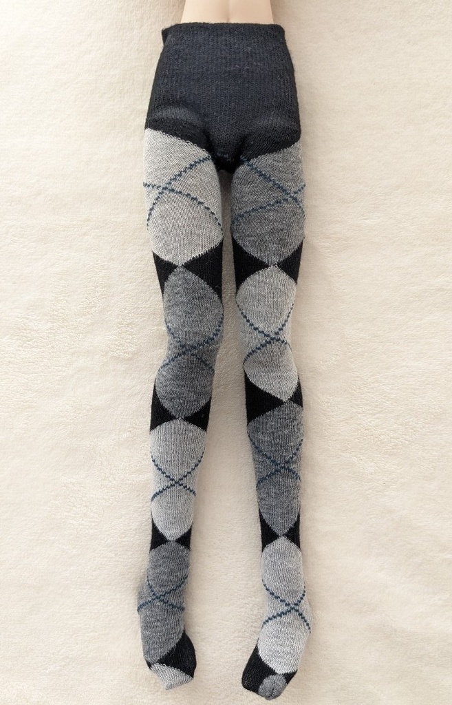 DDP系サイズ タイツ ビッグアーガイル 黒・灰・青