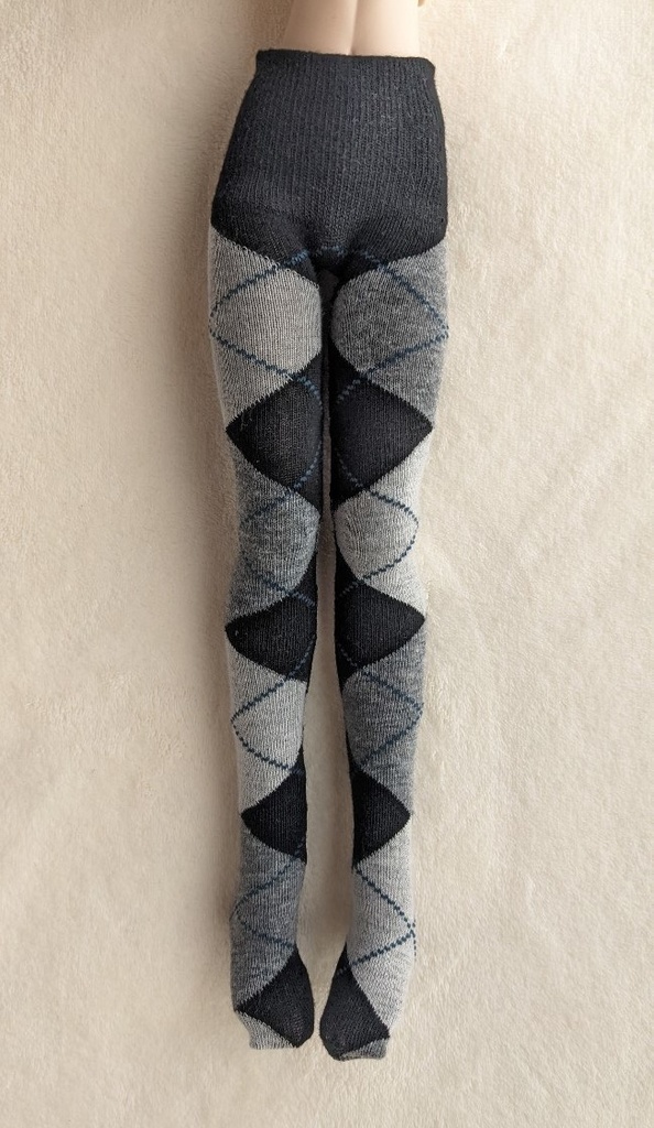DDP系サイズ タイツ ビッグアーガイル 黒・灰・青