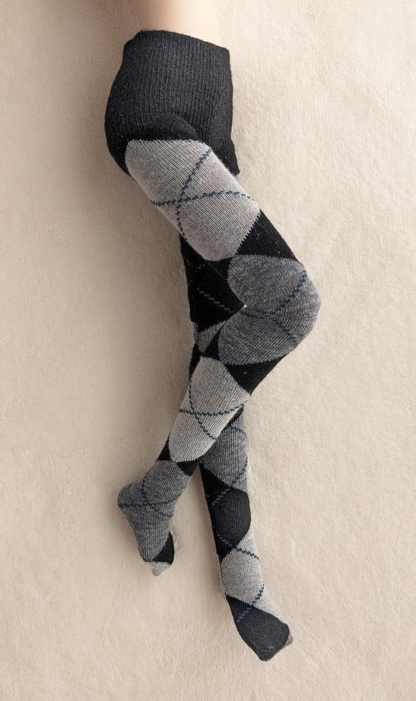 DDP系サイズ タイツ ビッグアーガイル 黒・灰・青