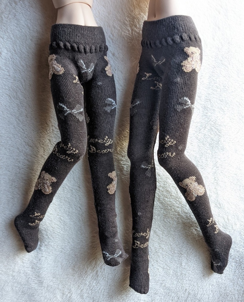 再販 last1 MDD系サイズ タイツ くまさんとリボン チョコ DDP着用可能