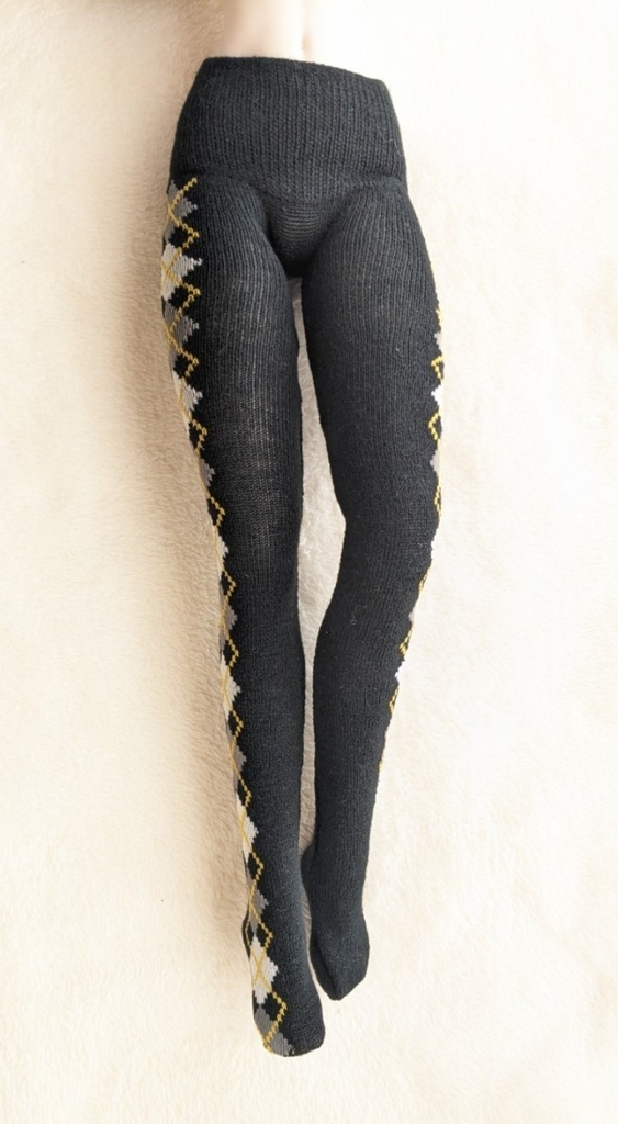 DD系サイズ タイツ サイドアーガイル 黒・イエロー・灰 DDDy・スマートドール対応