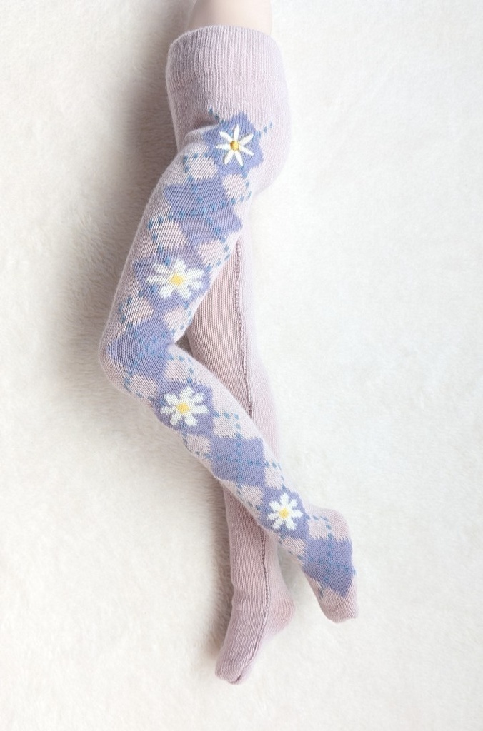 last1 MDD系サイズ タイツ サイドアーガイル ピンク・ライラック・ダリア