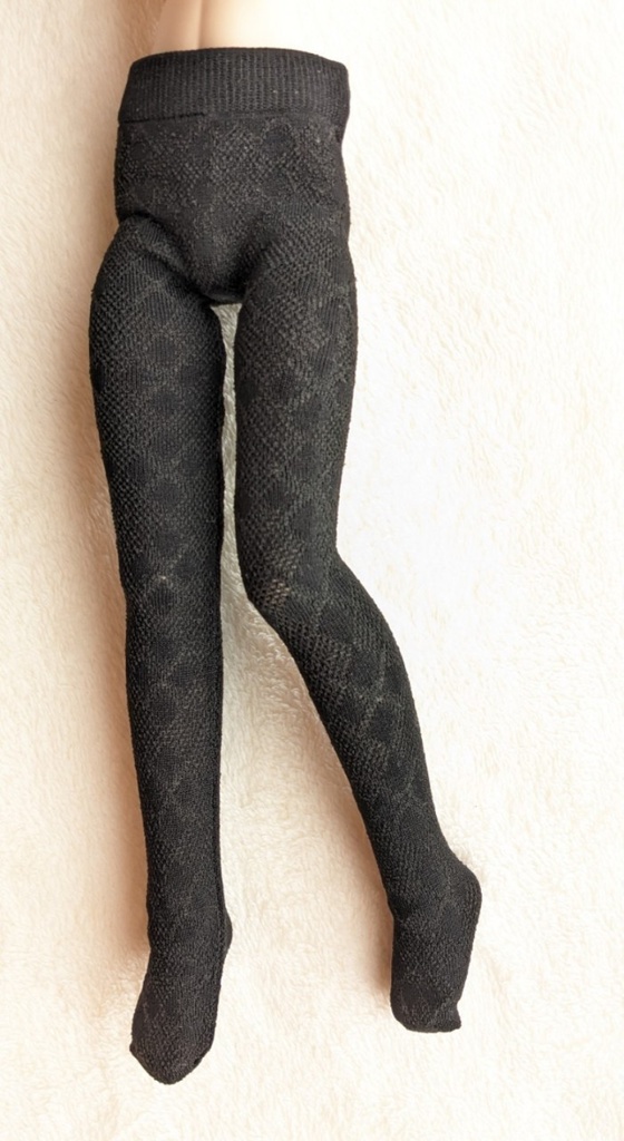 last1 MDD系サイズ ハイゲージタイツ 透けアーガイル 黒