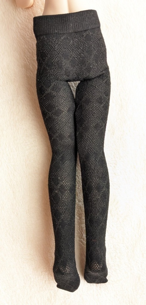last1 MDD系サイズ ハイゲージタイツ 透けアーガイル 黒