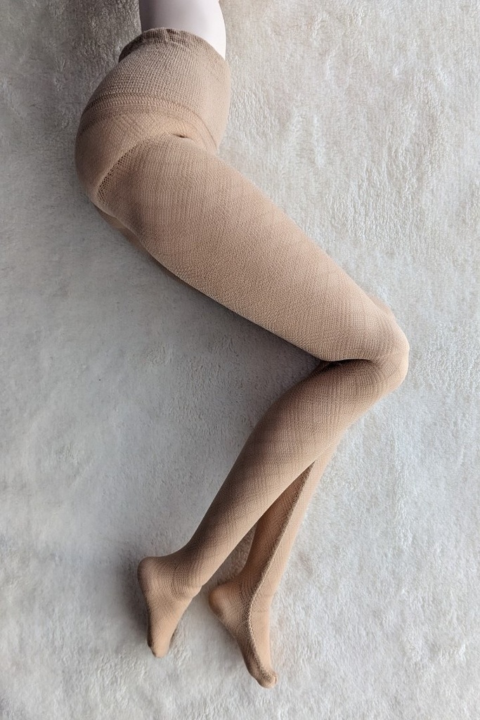 DD系サイズ ハイゲージタイツ ミニチェック クリアベージュ DDDy着用可