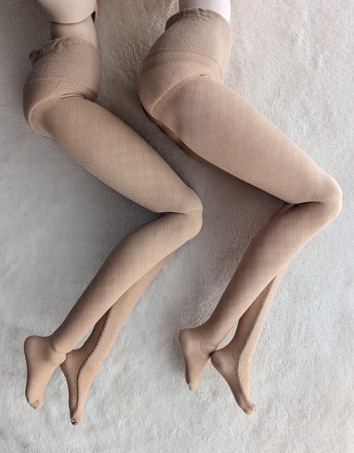 DD系サイズ ハイゲージタイツ ミニチェック クリアベージュ DDDy着用可