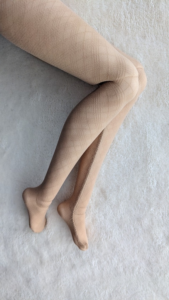 DD系サイズ ハイゲージタイツ ミニチェック クリアベージュ DDDy着用可