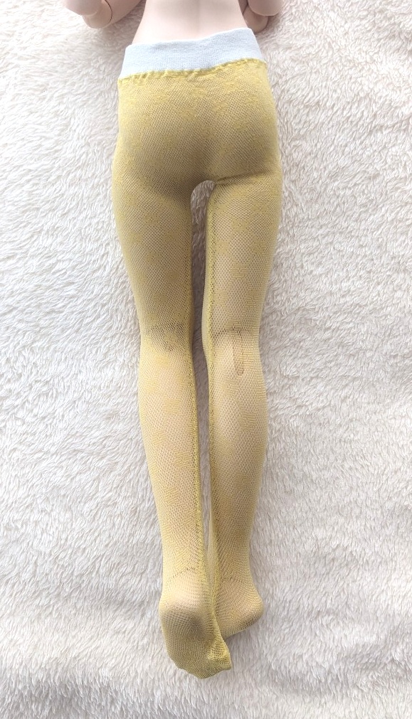 MDD系サイズ ハイゲージタイツ フラワークロスダイヤ クリアイエロー