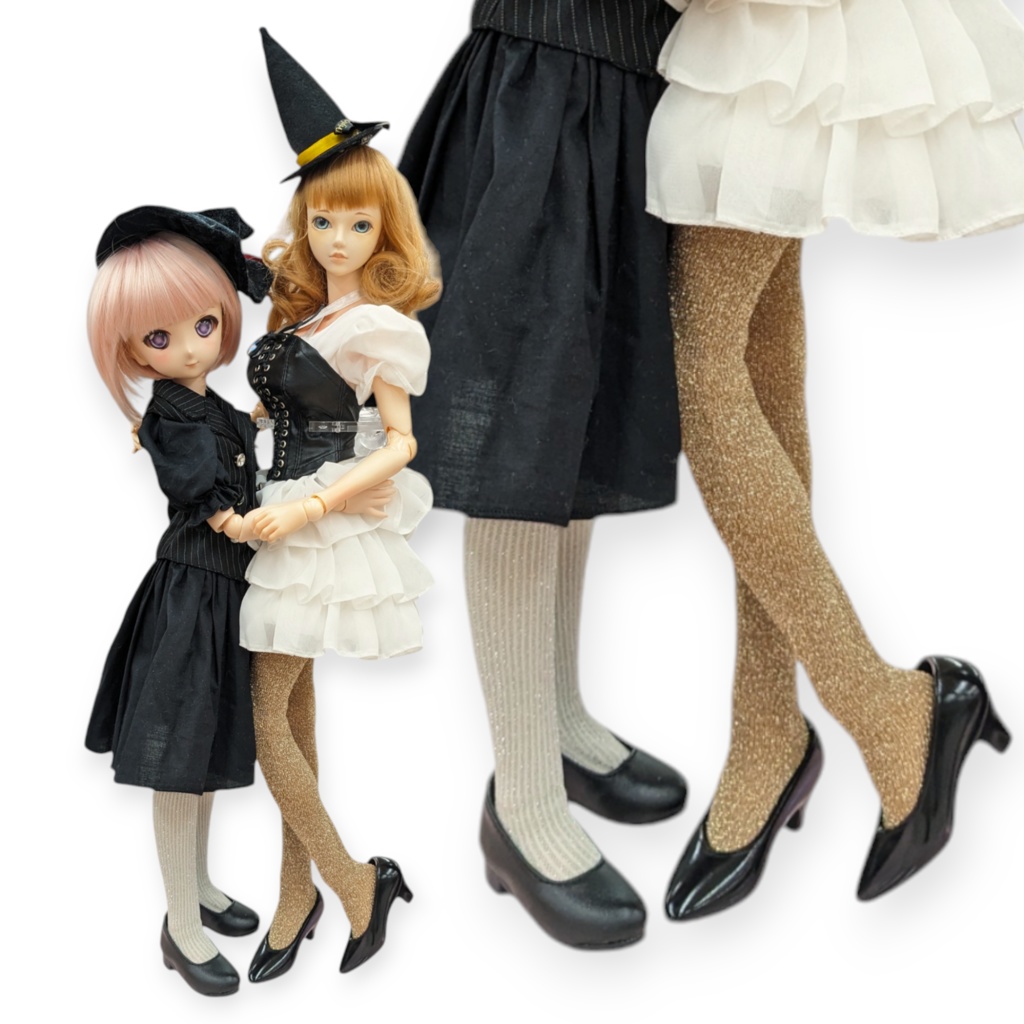 last1 DDP系サイズ ハイゲージタイツ ラメフレーク 金×金