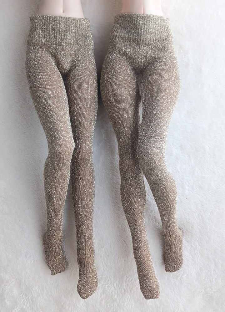 last1 DDP系サイズ ハイゲージタイツ ラメフレーク 金×金