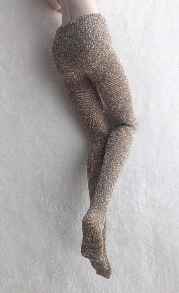 last1 DDP系サイズ ハイゲージタイツ ラメフレーク 金×金