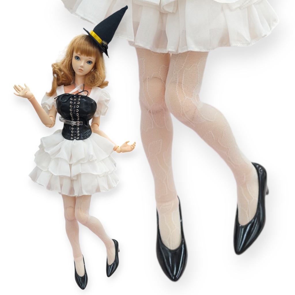 DDP系サイズ ハイゲージタイツ アネモネ クリアホワイト