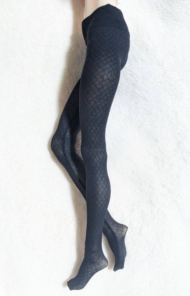 再販 DDPサイズ ハイゲージタイツ ミニダイヤ クリアブラック オビツ50着用可