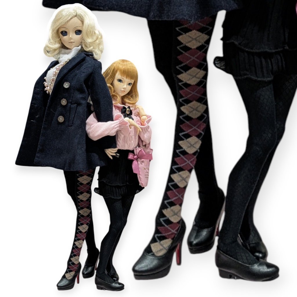 再販 DDPサイズ ハイゲージタイツ ミニダイヤ クリアブラック オビツ50着用可