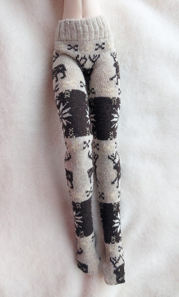 last1 DDPサイズ タイツ サイドトナカイ カプチーノ・珈琲 一点のみ