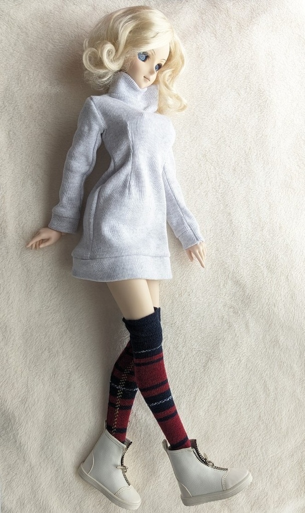 1/3フリーサイズ ニーソックス タータンチェック レッド MDD,DDP、DDなどに着せられるソックス