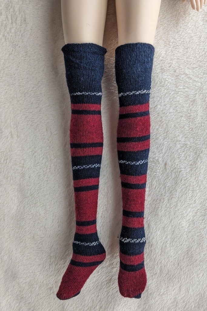 1/3フリーサイズ ニーソックス タータンチェック レッド MDD,DDP、DDなどに着せられるソックス