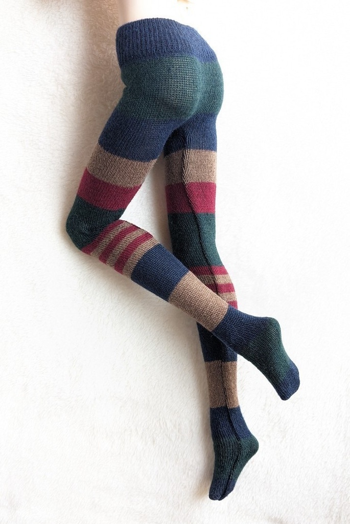 DDP系サイズ タイツ ヒッピーストライプ ネイビー