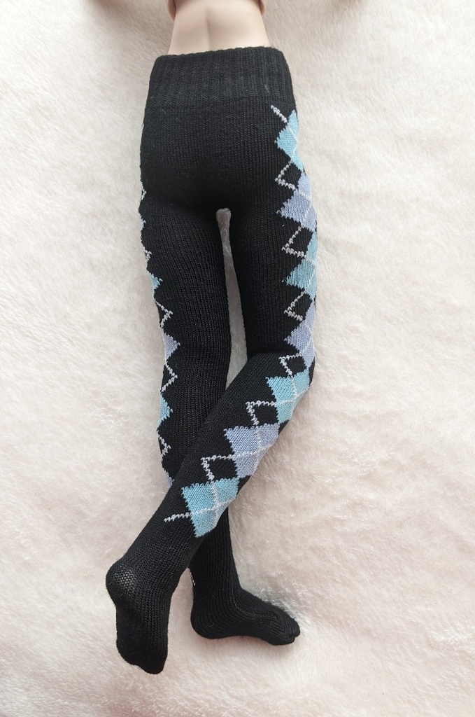 MDD系サイズ タイツ サイドアーガイル 黒・水・翠