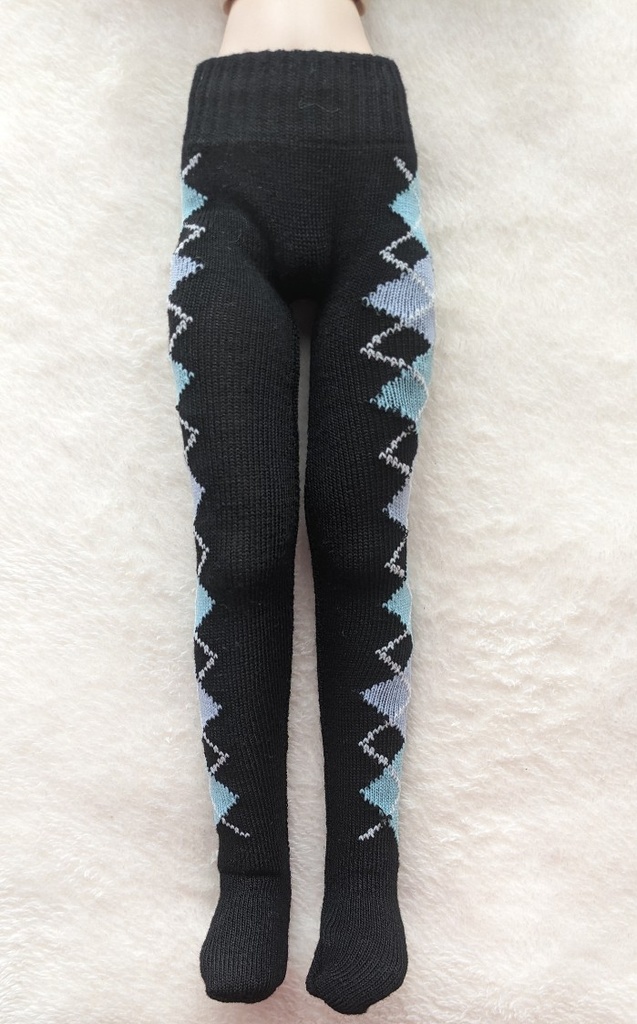 MDD系サイズ タイツ サイドアーガイル 黒・水・翠