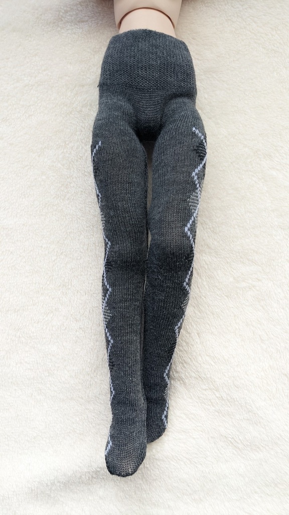 MDDサイズ タイツ サイドアーガイル 灰×黒×白 DDP着用可能